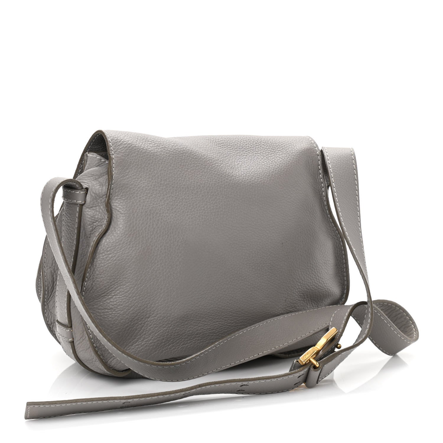 Chloe Calfskin Medium Marcie Round Crossbody Bag Cashmere Grey 3 of 14