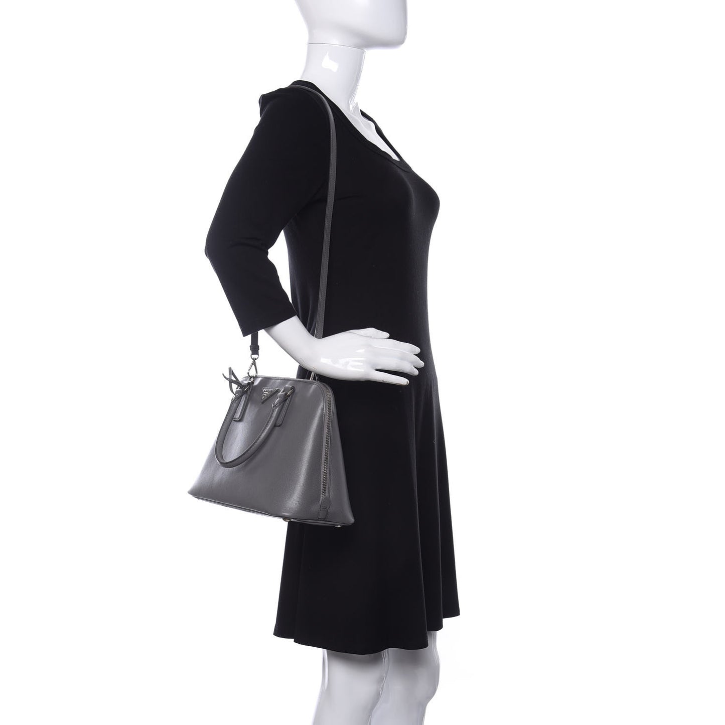 Saffiano Vernice Medium Promenade Tote Marmo