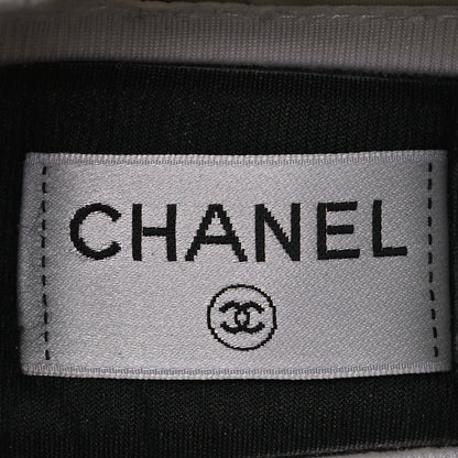 Chanel Velvet Calfskin Mixed Fibers CC Sneakers 36 Ivory Black 9 of 16