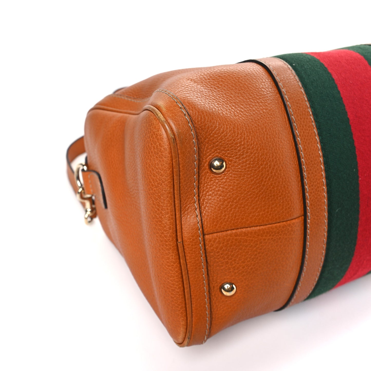 Calfskin Vintage Web Medium Boston Tobacco