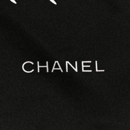 Chanel Silk Camellia CC Square Scarf Multicolor Black 2 of 4