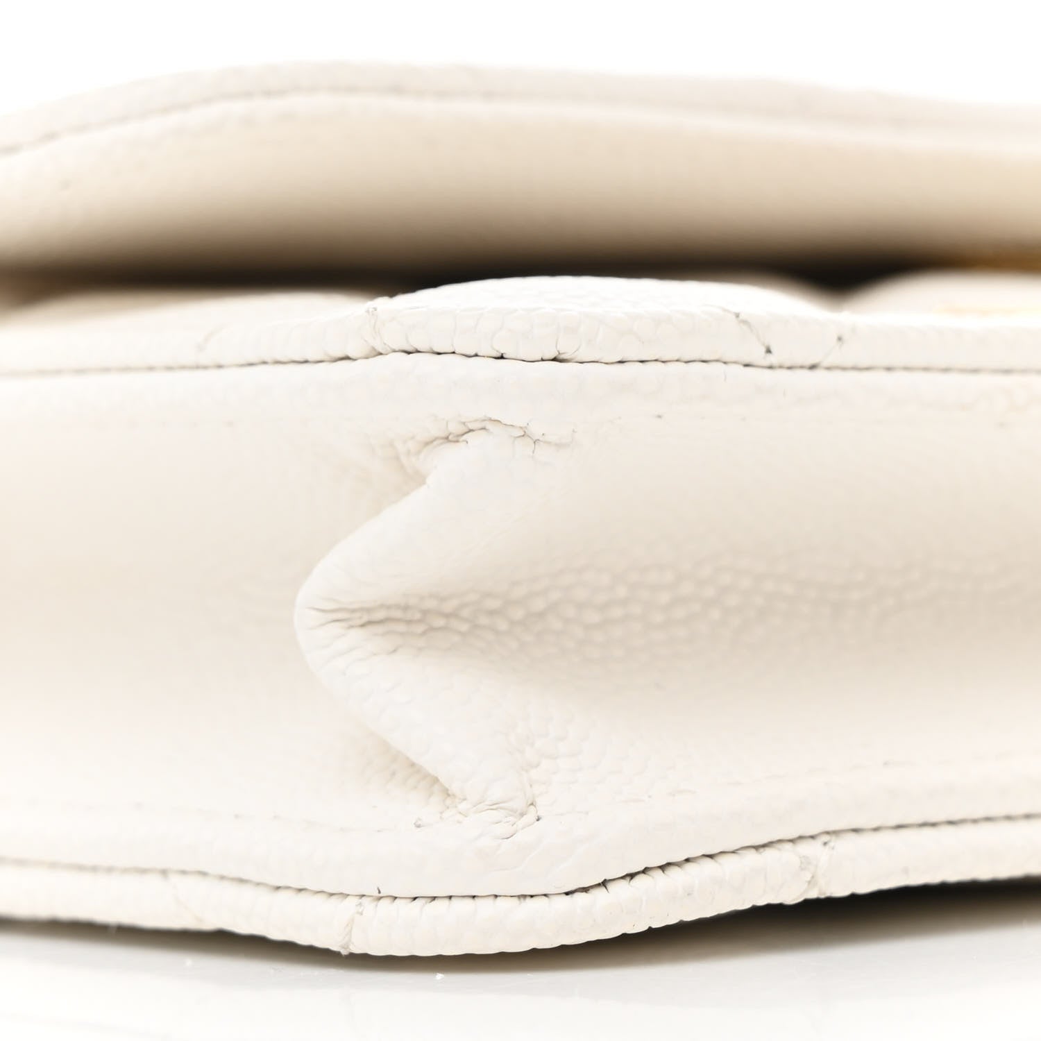 Chanel Caviar Quilted Enamel Coco Casino Flap Phone Holder With Chain White 10 of 12