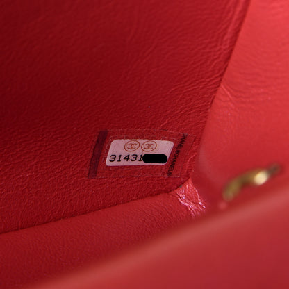 Chanel Iridescent Lambskin Quilted Mini Top Handle Rectangular Flap Red 7 of 10