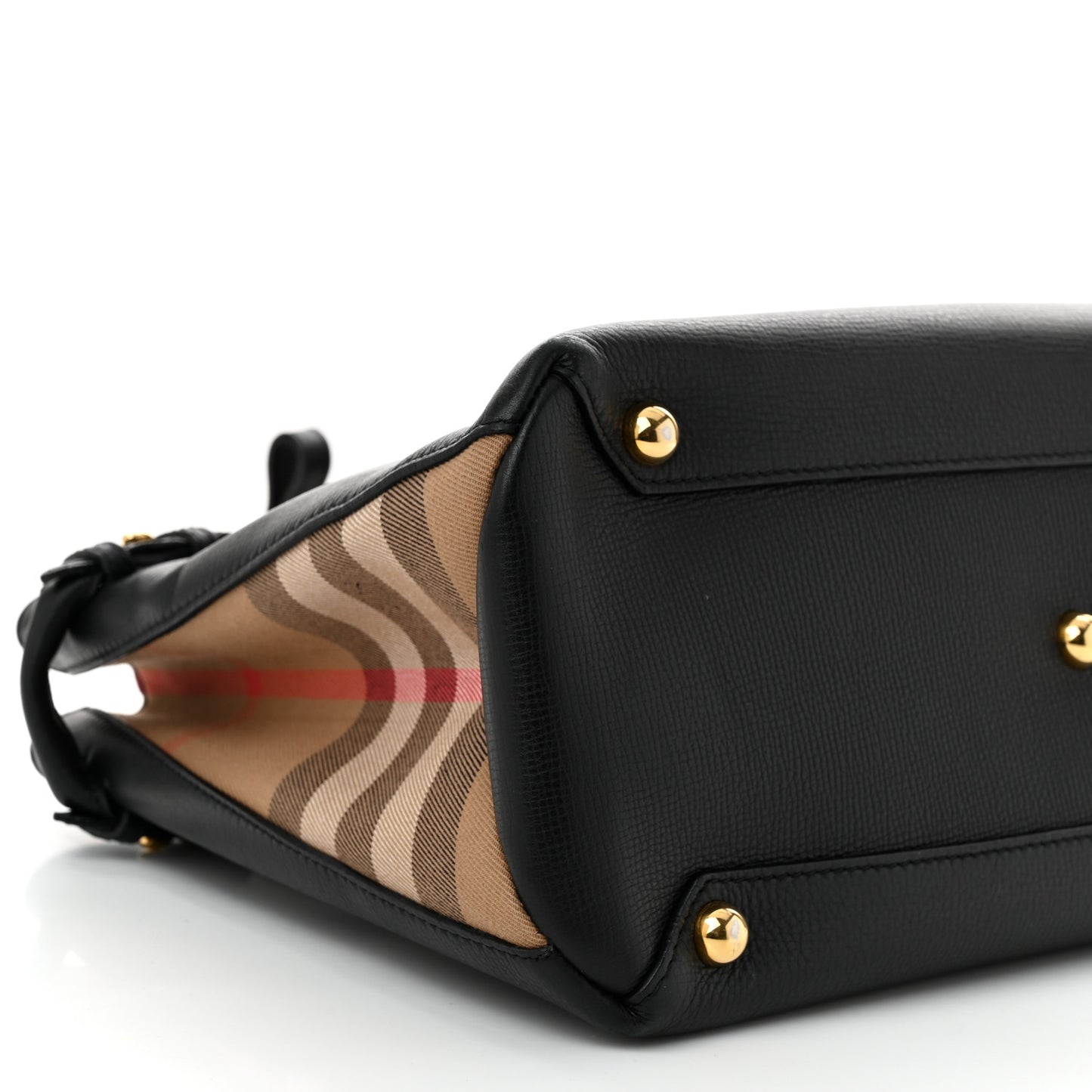 Derby Calfskin House Check Medium Banner Tote Black