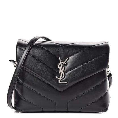 Saint Laurent Calfskin Y Quilted Monogram Toy Loulou Crossbody Bag Black 1 of 11