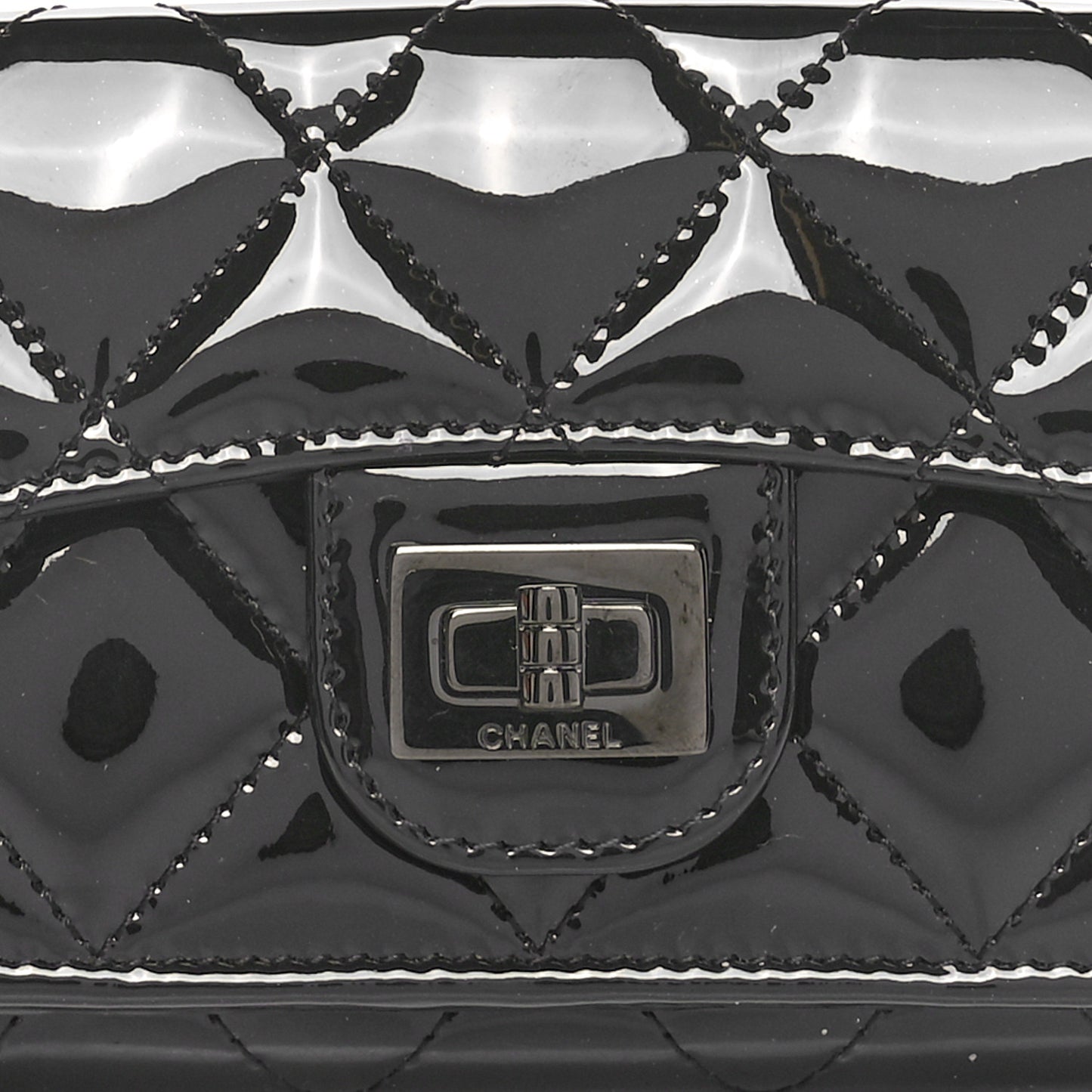 Patent Quilted Reissue Compact Wallet So Black