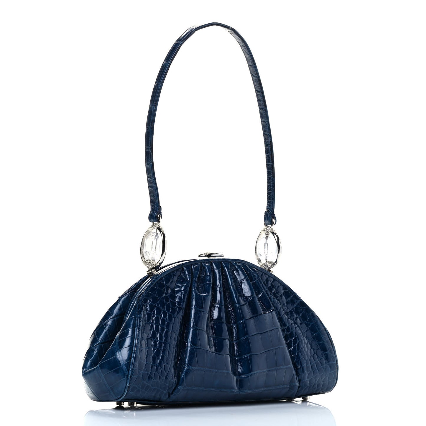 Crocodile Crystal Shoulder Bag Blue
