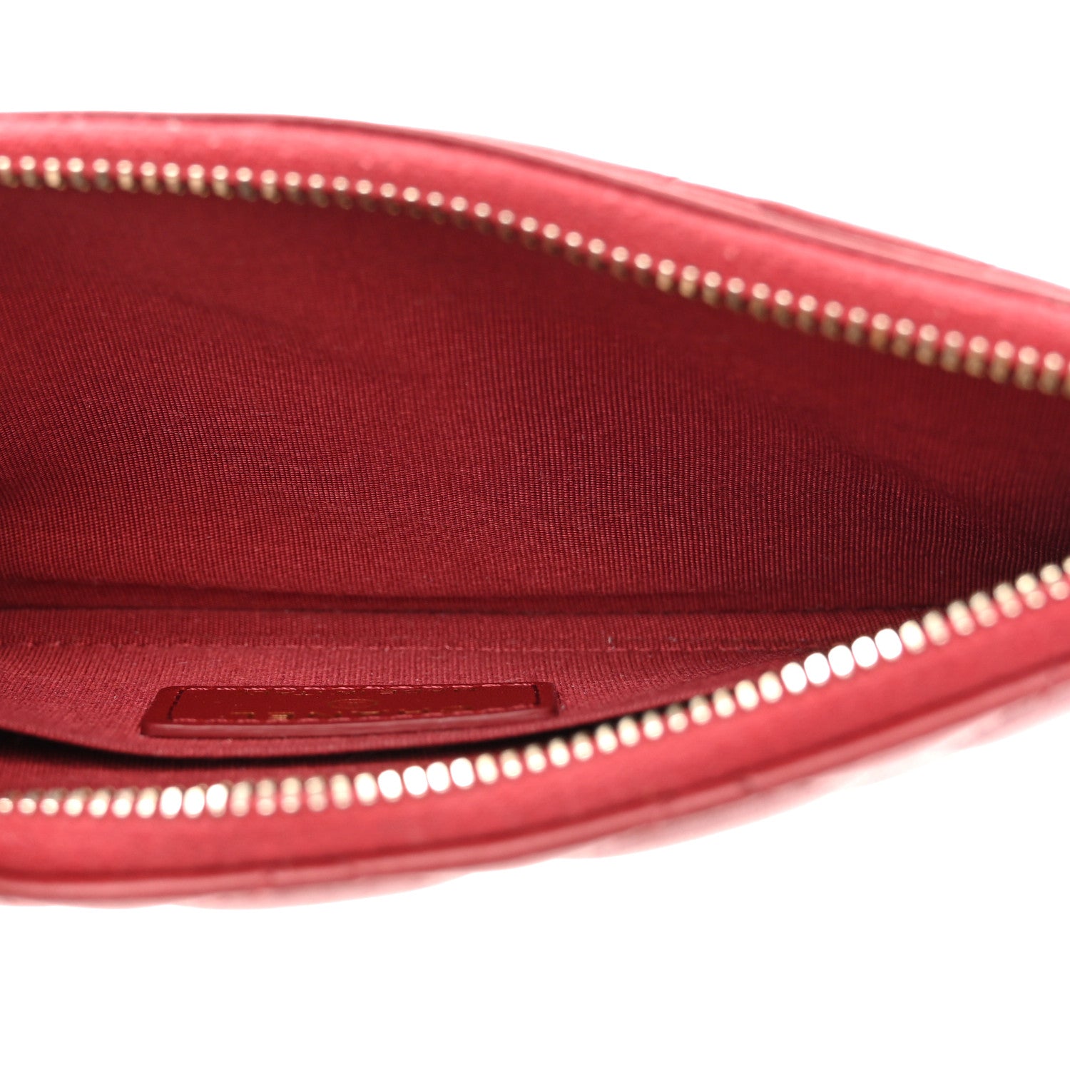 Chanel 赤 レザー キルティング ポーチ Chanel Lambskin Enamel Quilted Classic Zip Pouch Red 1795932