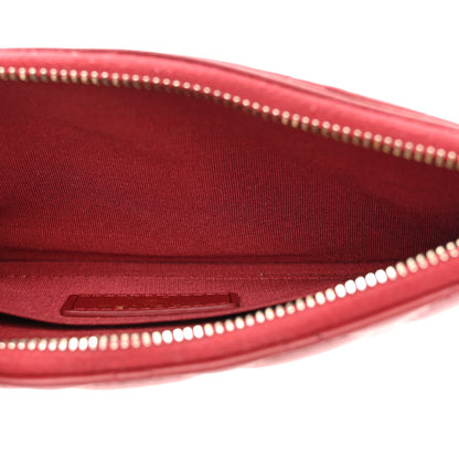 Chanel Lambskin Enamel Quilted Classic Zip Pouch Red 5 of 8