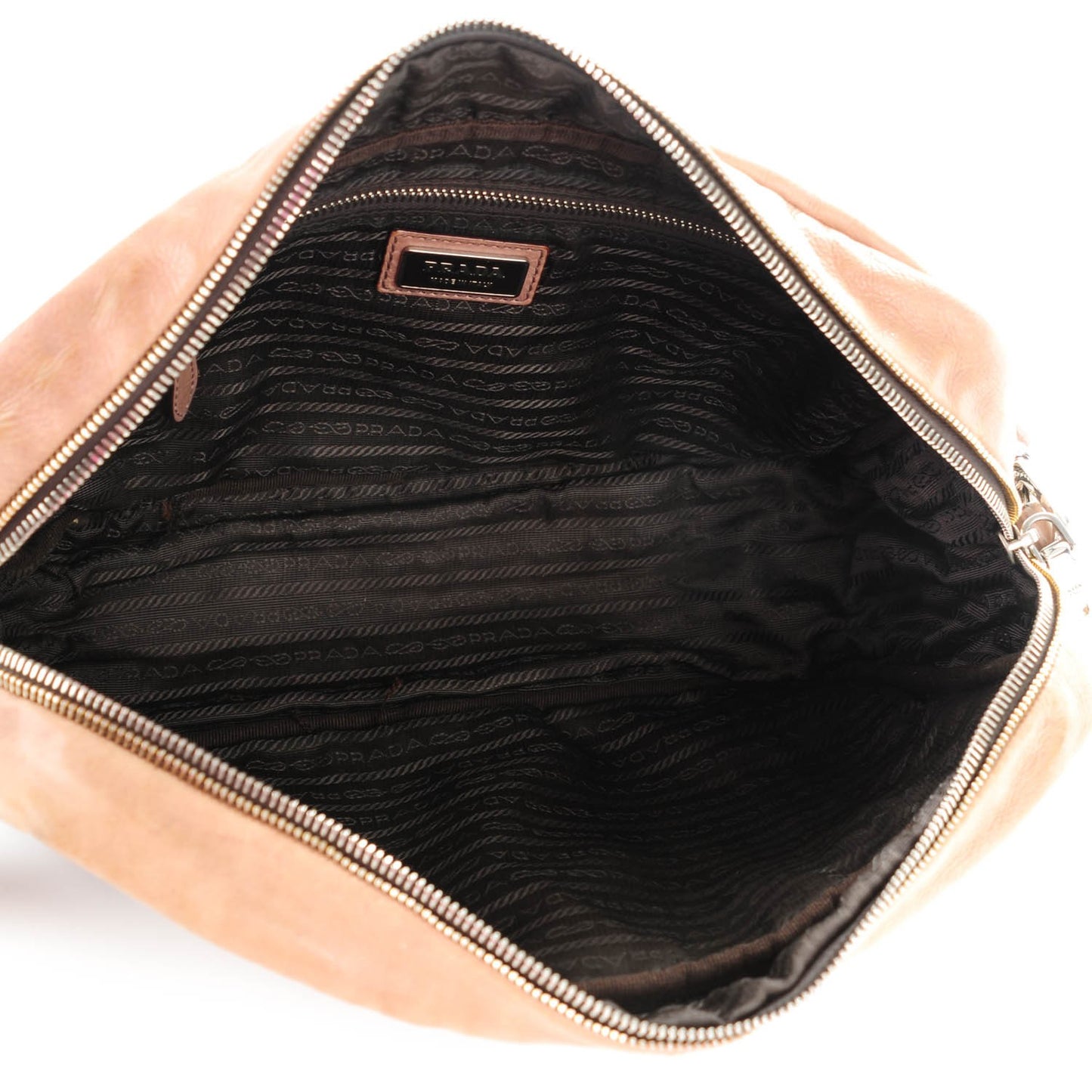 Glace Calfskin Zippers Bauletto Ardesia Nudo