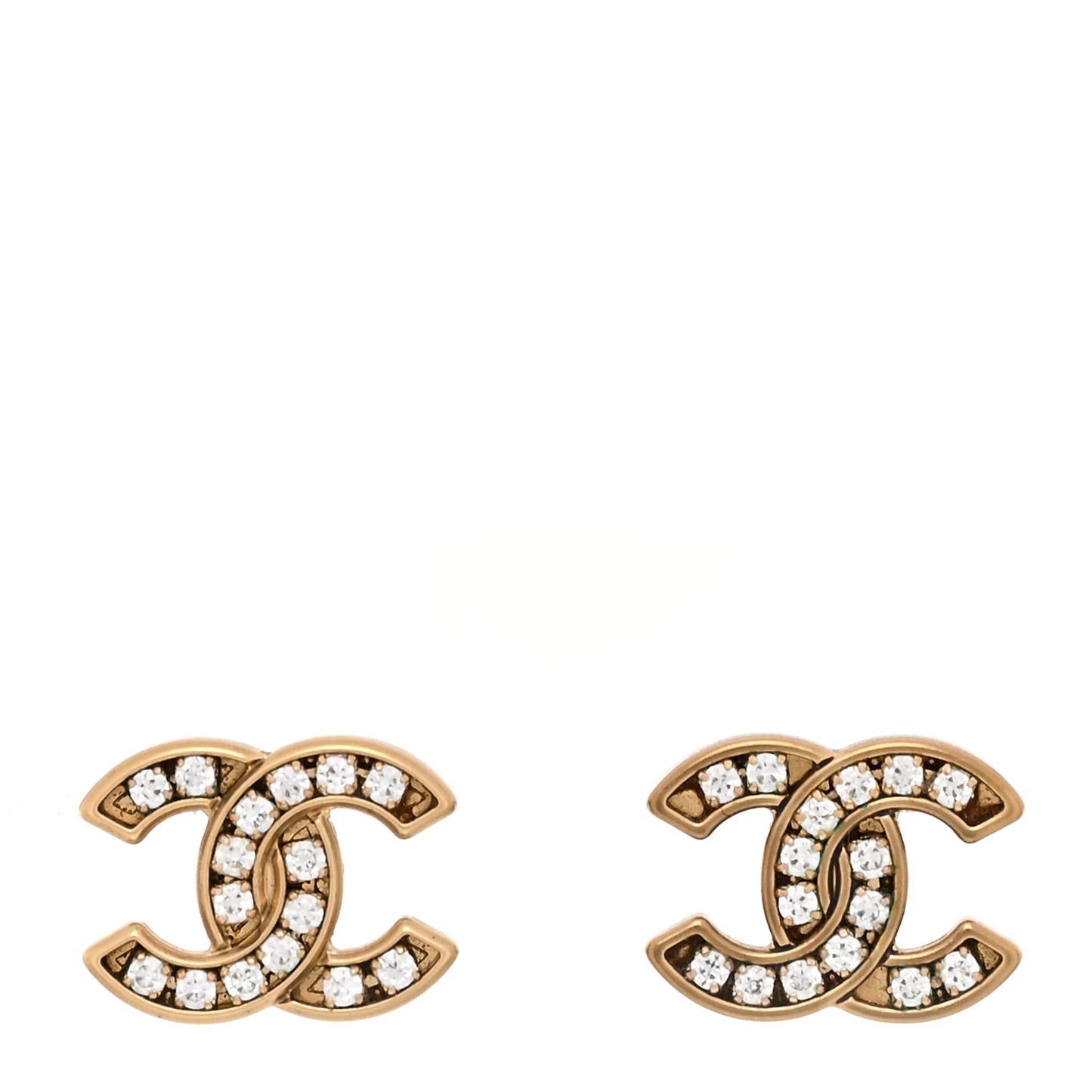 Crystal CC Earrings Gold