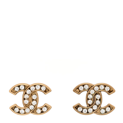 Chanel Crystal CC Earrings Gold 1 of 5