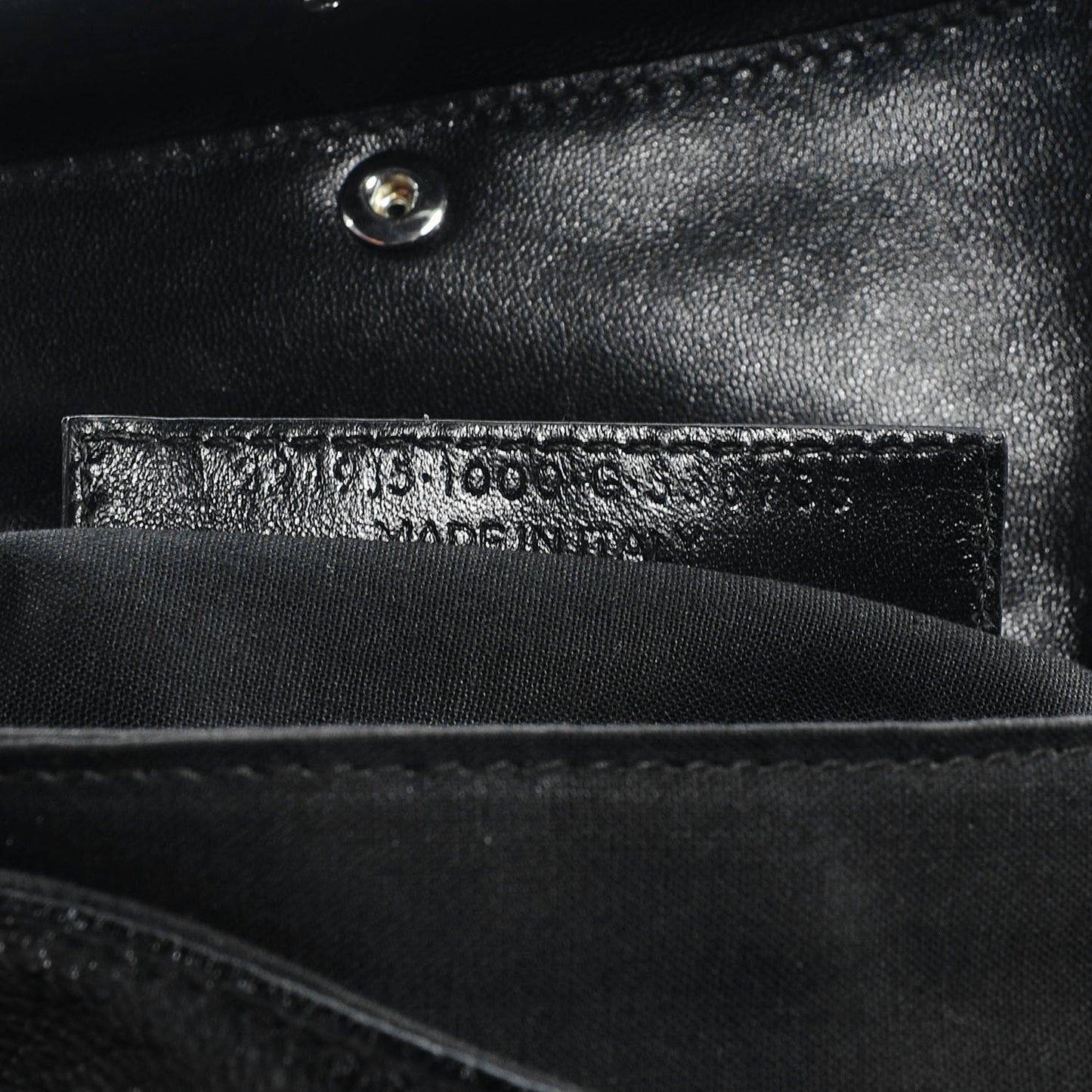Chevre Metallic Edge Classic Hardware Envelope Clutch Black