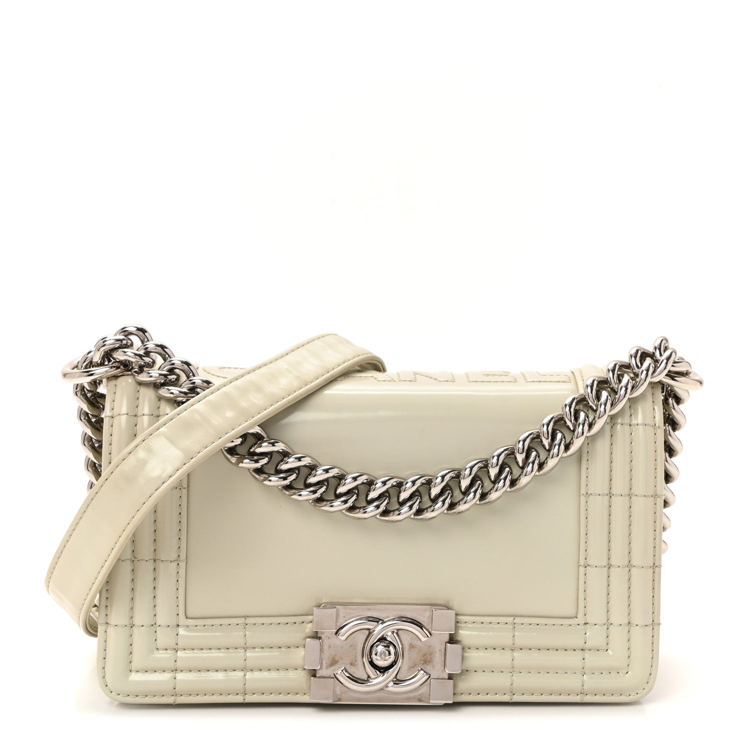 Chanel Glazed Calfskin Small Boy Flap Ivory 1 of 19