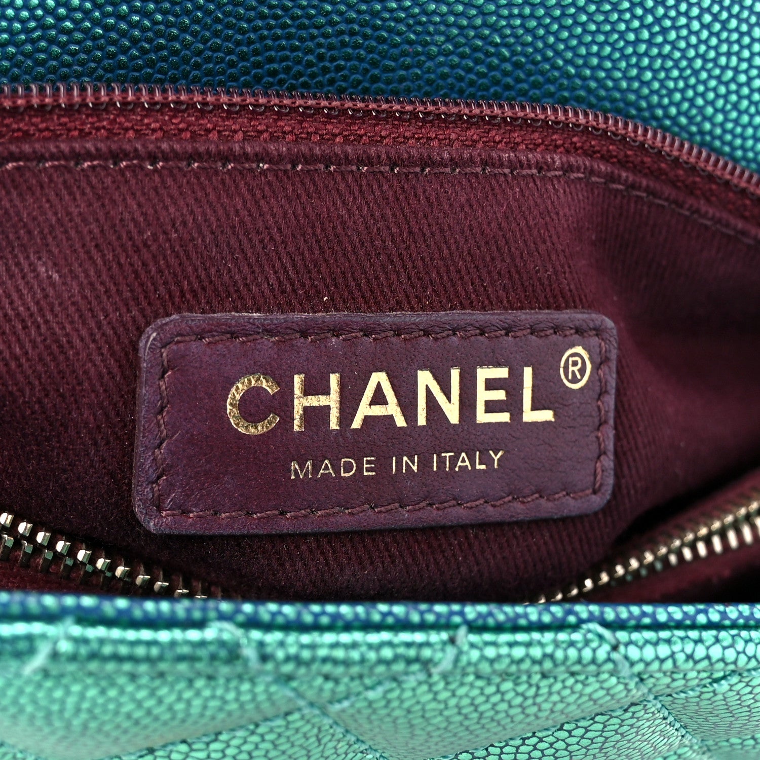 Chanel Metallic Caviar Quilted Small Coco Handle Flap Blue 6 of 11
