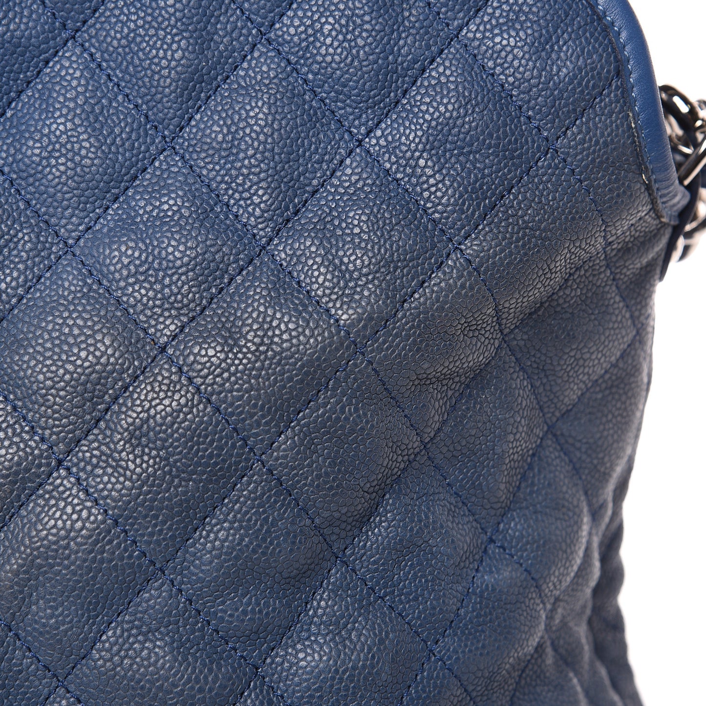 Caviar Quilted French Riviera Hobo Blue