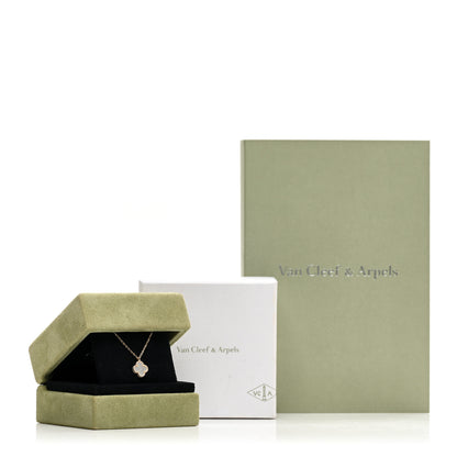 Van Cleef & Arpels 18K Yellow Gold Mother of Pearl Sweet Alhambra Pendant Necklace 5 of 5