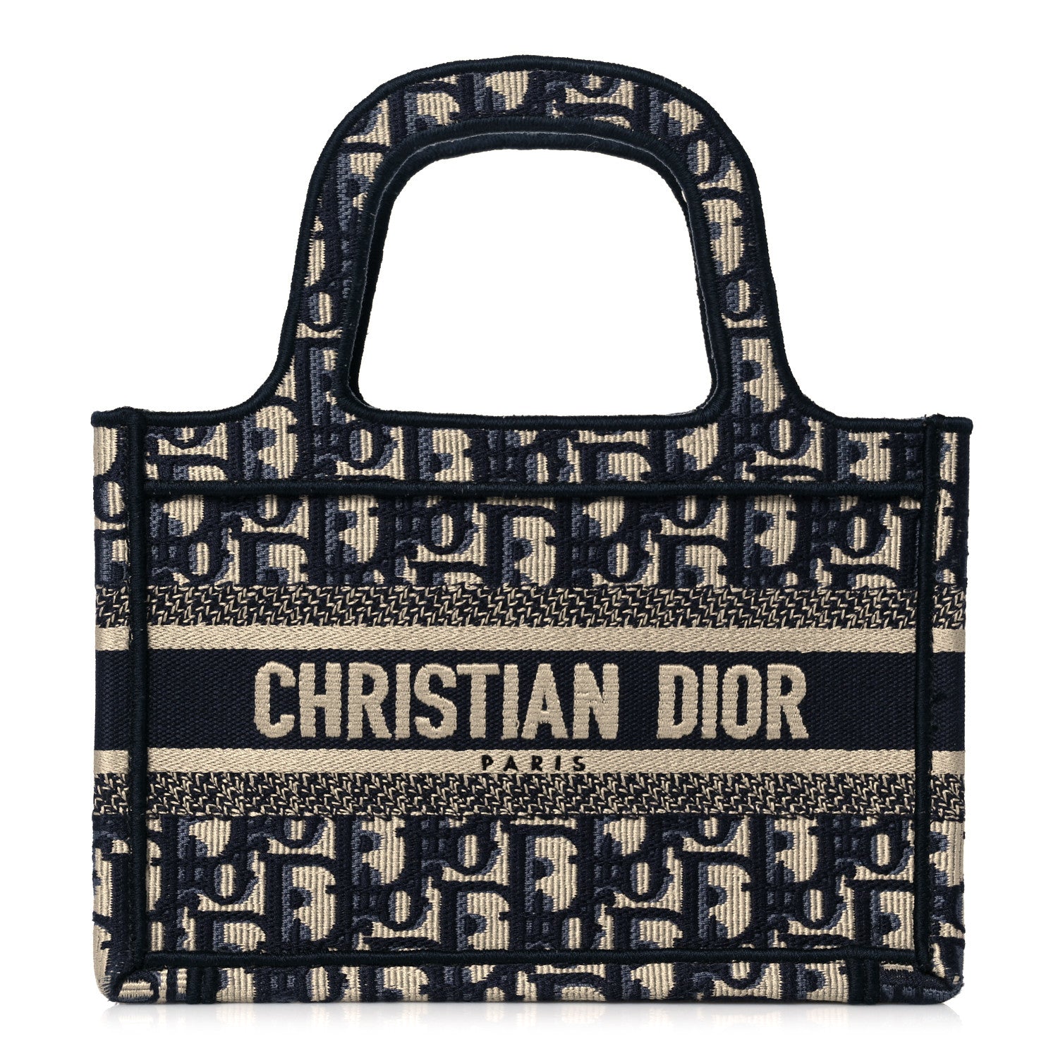 Christian Dior Oblique Mini Book Tote Blue Multicolor 1 of 10