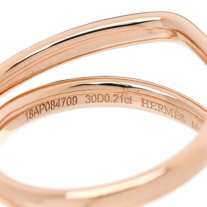 Hermes 18K Rose Gold Diamond Vertige Coeur Ring 54 7 5 of 6