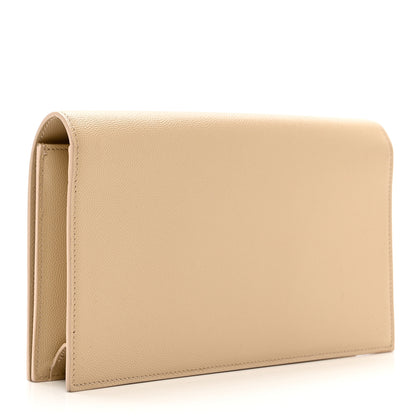 Saint Laurent Grain De Poudre Classic Kate Monogram Clutch Nude Powder 3 of 7