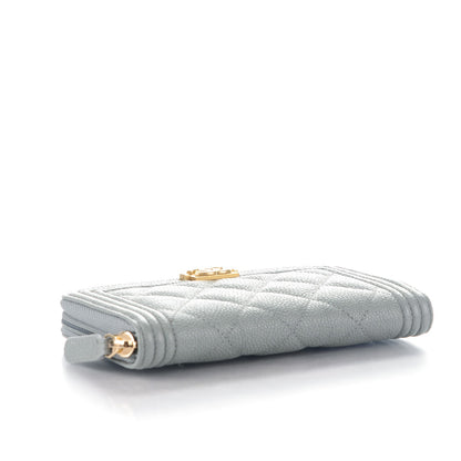 Chanel Caviar Quilted Small Boy Zip Around Wallet Grey 4 of 8