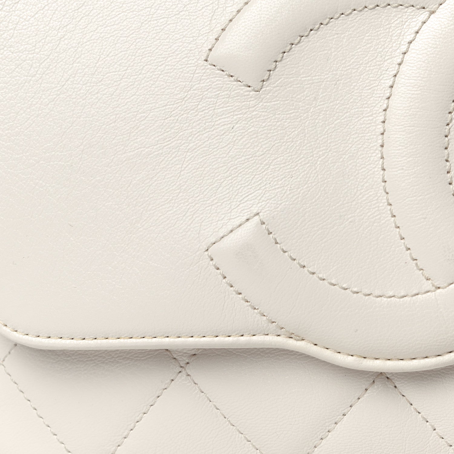Chanel Goatskin Quilted Timeless CC Clutch White 12 of 17