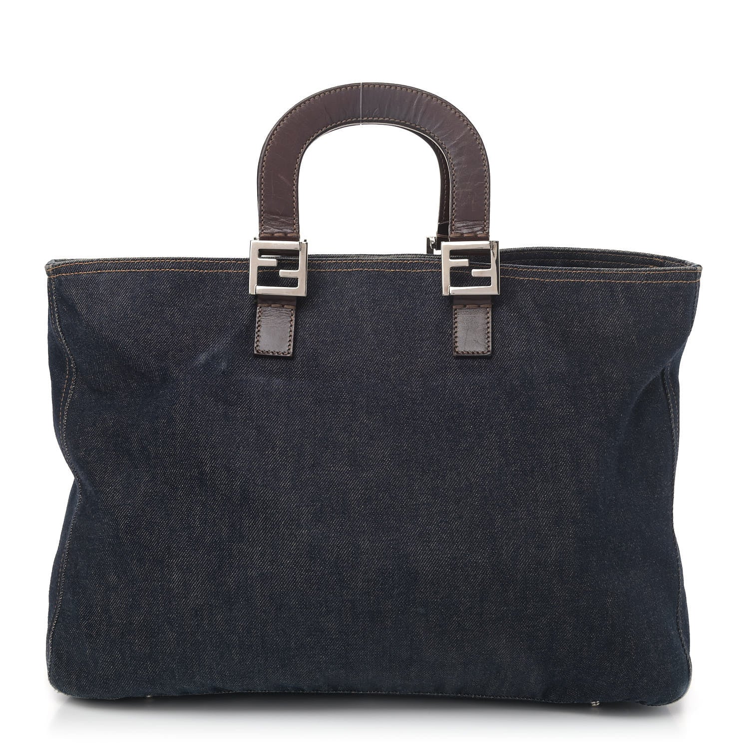 Fendi Denim Large FF Tote Blue 1 of 6