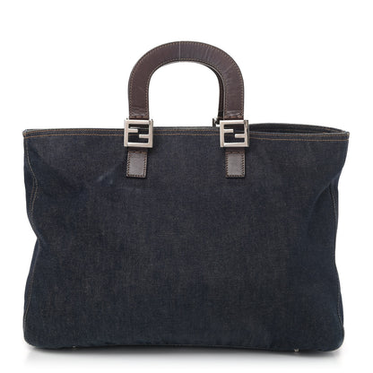 Fendi Denim Large FF Tote Blue 1 of 6