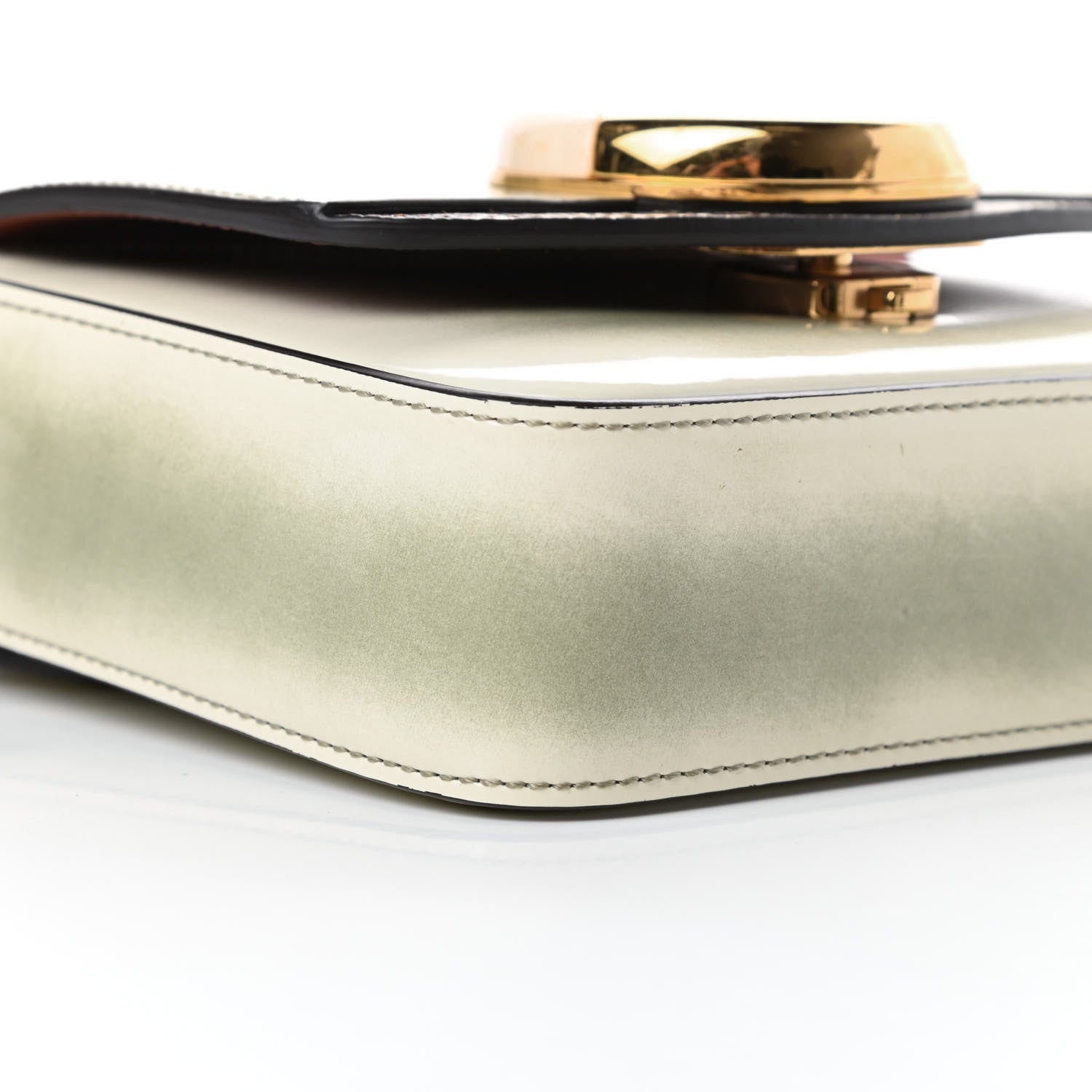 Chloe Shaded Glossy Calfskin Lizard Embossed Mini C Double Carry Antique Green 9 of 10