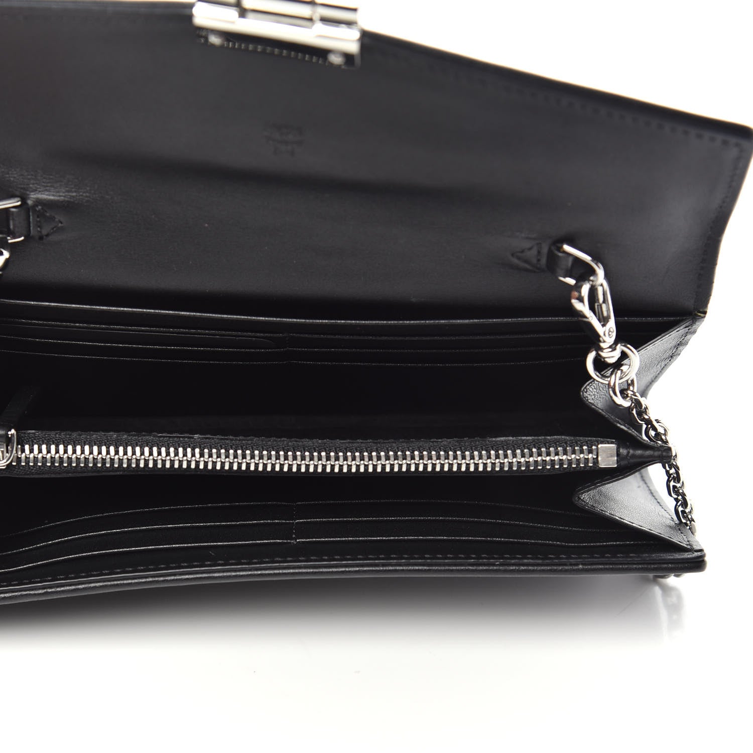 MCM Grained Calfskin Large Patricia Wallet On Chain Black 5 of 10