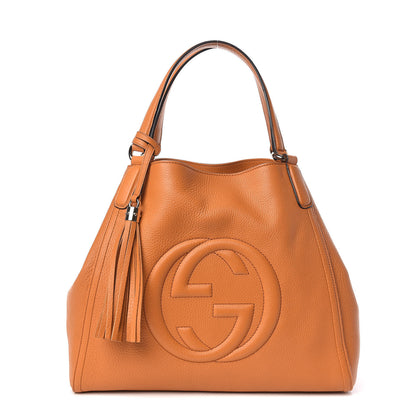 Gucci Pebbled Calfskin Medium Soho Shoulder Bag Curcuma 1 of 12