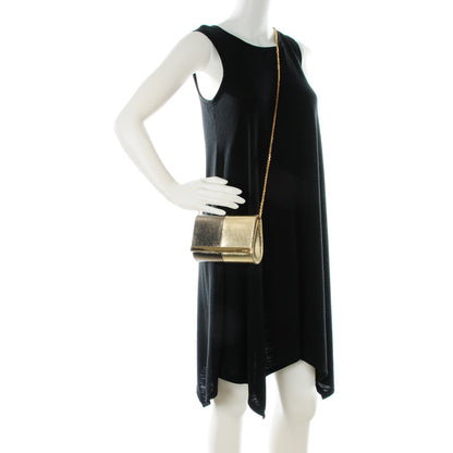 Fendi Vitello Mirror Elite Bi-Color Mini Rush Clutch Gold Grey 2 of 8