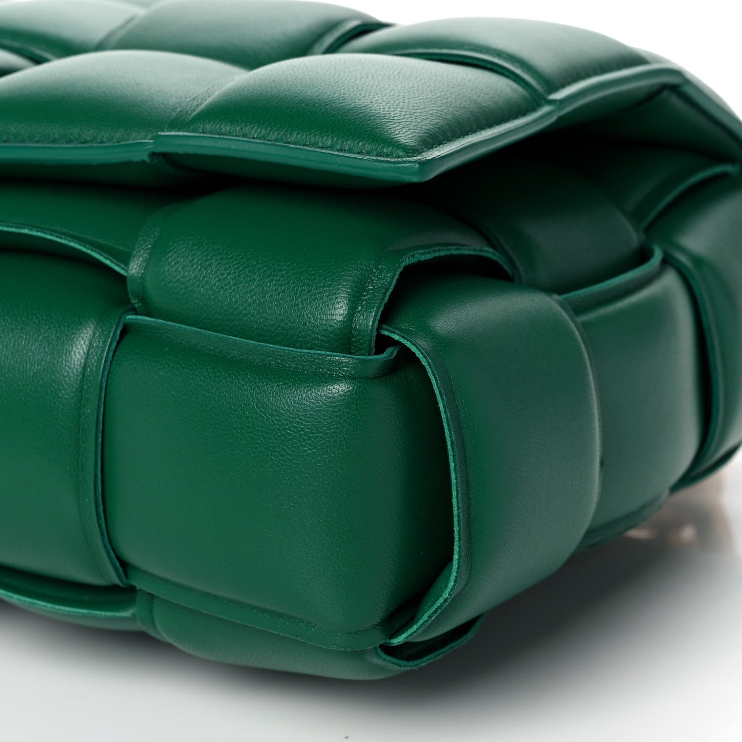 Bottega Veneta Lambskin Maxi Intreccio Padded Chain Cassette Crossbody Bag Racing Green 11 of 13
