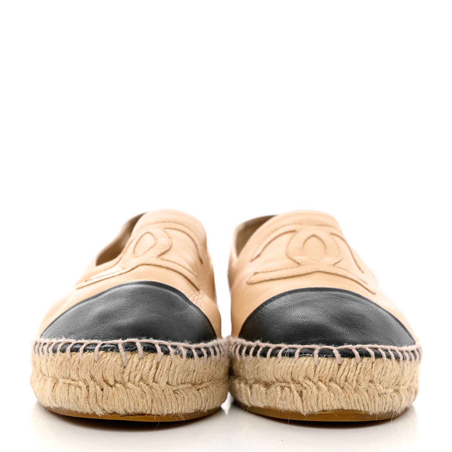 Lambskin CC Espadrilles 40 Beige Black