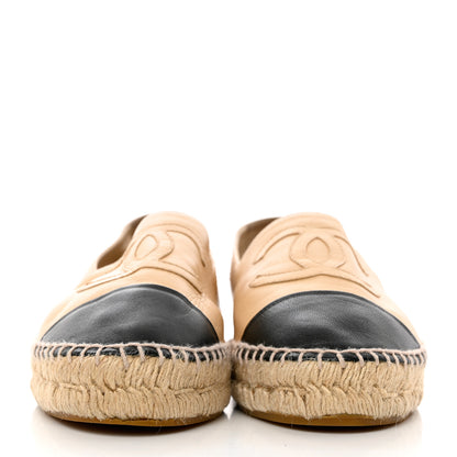 Chanel Lambskin CC Espadrilles 40 Beige Black 2 of 15