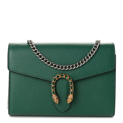 Gucci Calfskin Mini Dionysus Chain Wallet Emerald 1 of 11