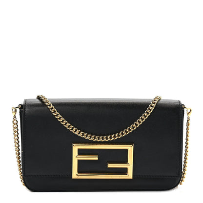 Fendi Vitello Palmellato Wallet on Chain with Pouches Black 1 of 9