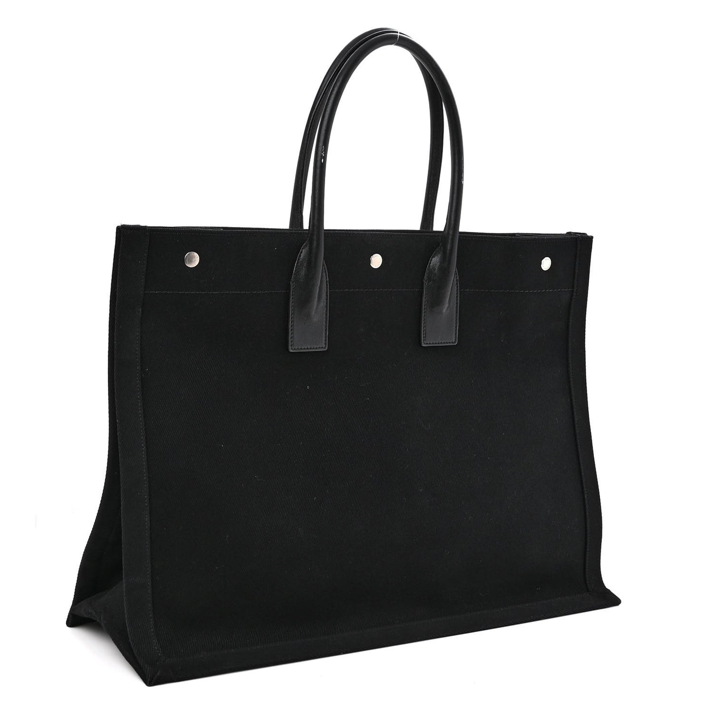 Linen Calfskin Rive Gauche Tote Black