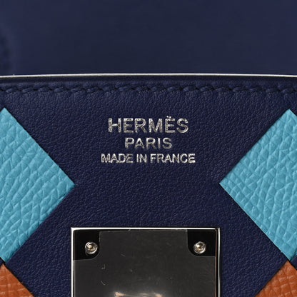 Hermes Swift Epsom Tressage Birkin 30 Bleu Encre Bleu Du Nord Gold 6 of 10