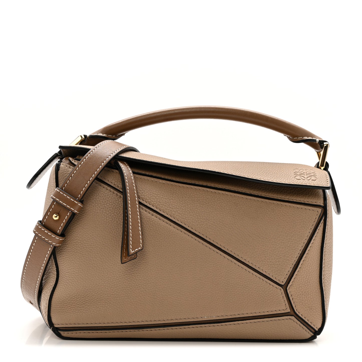 Grained Calfskin Small Puzzle Bag Sand Mink