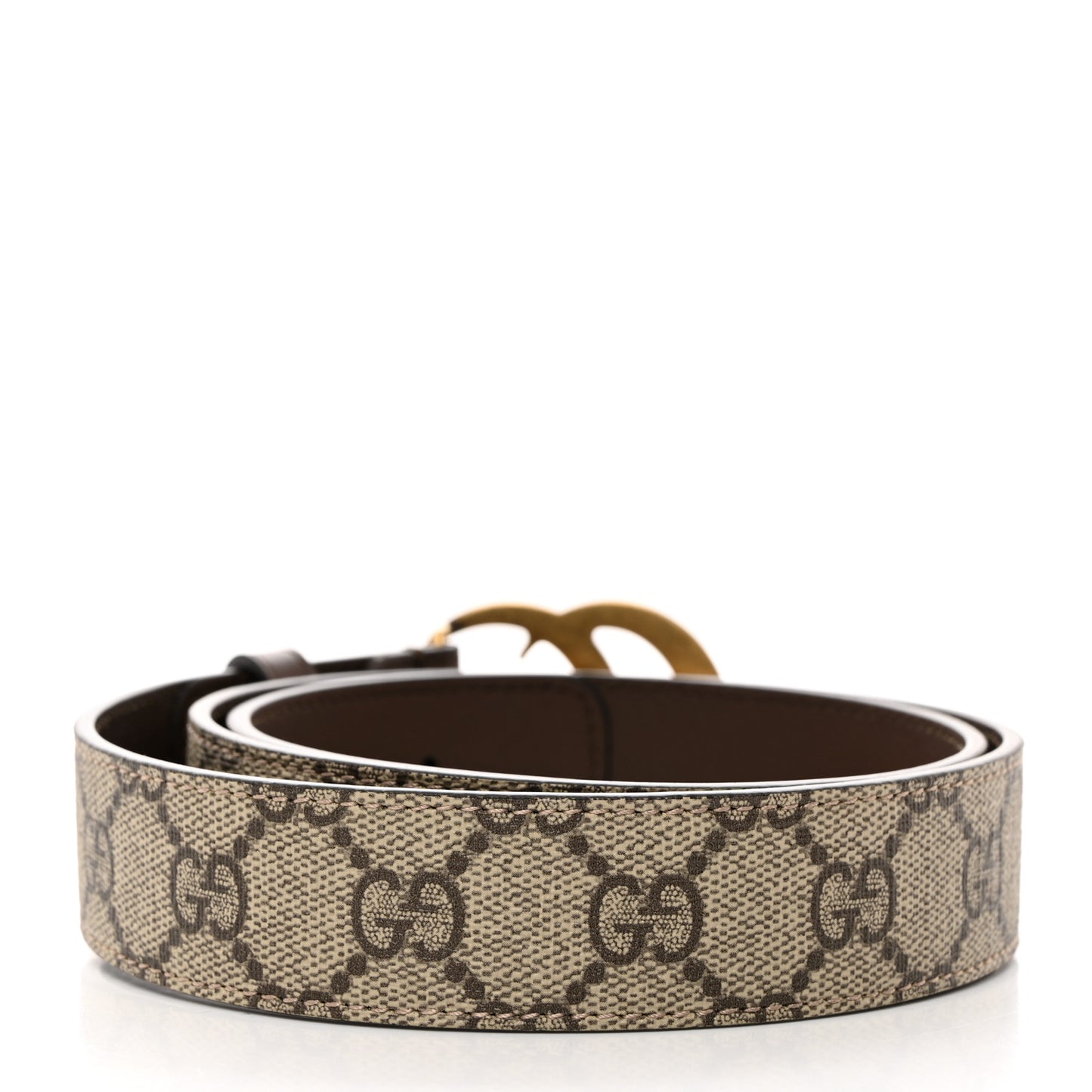 GG Supreme Monogram Matte Plutone Calfskin Double G 30mm Belt 85 34 Beige Ebony New Acero