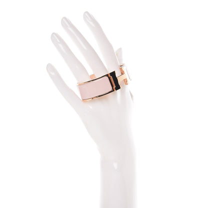 Hermes Enamel Wide Clic Clac H PM Bracelet Rose Candeur 2 of 6