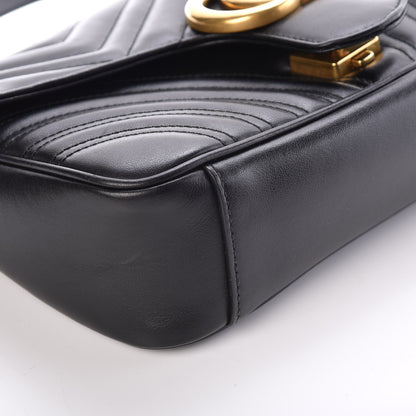 Gucci Calfskin Matelasse Small GG Marmont Shoulder Bag Black 9 of 9