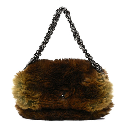 Chanel Rabbit Fur Chain Flap Brown 1 of 6