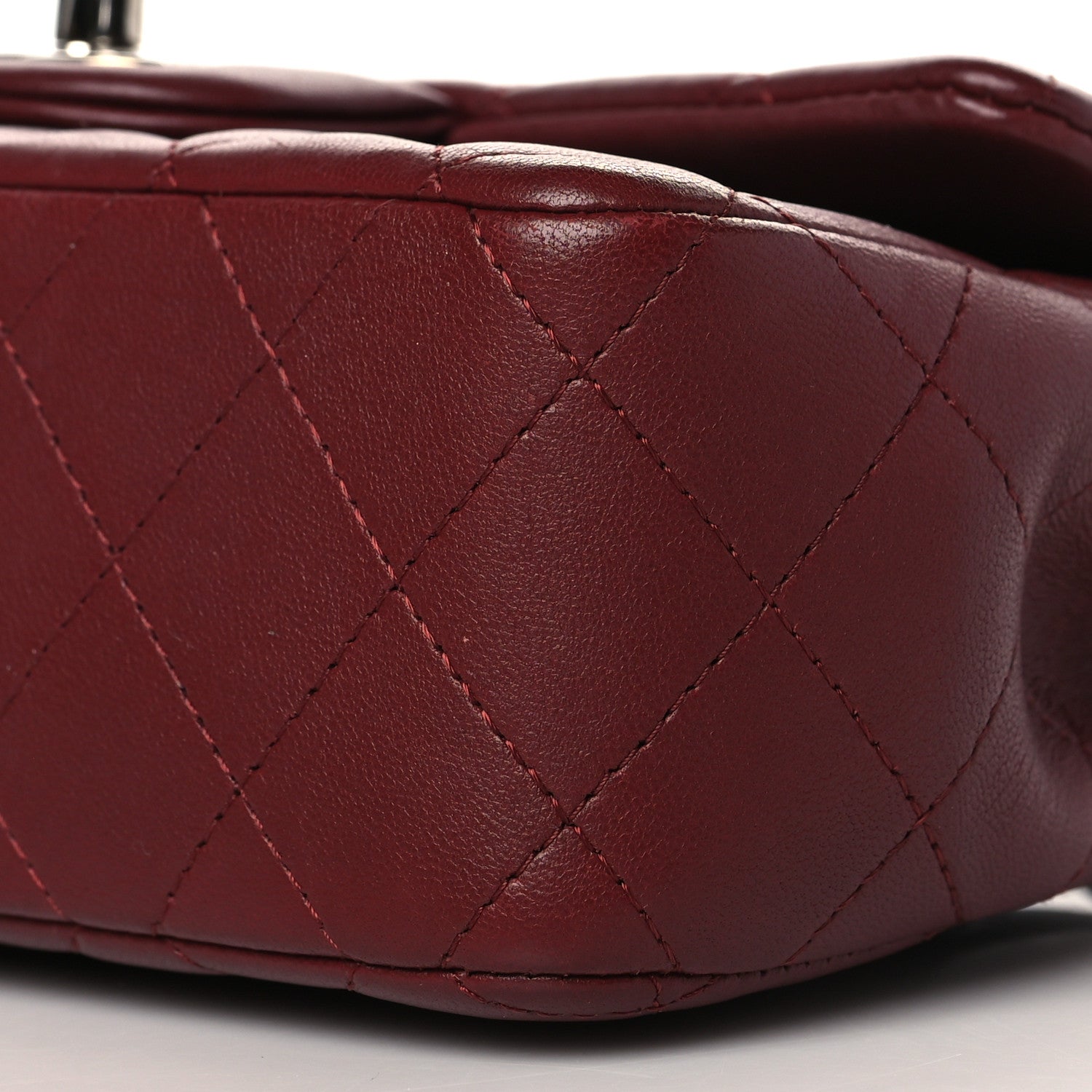 Chanel Lambskin Quilted Mini Rectangular Flap Burgundy 9 of 9