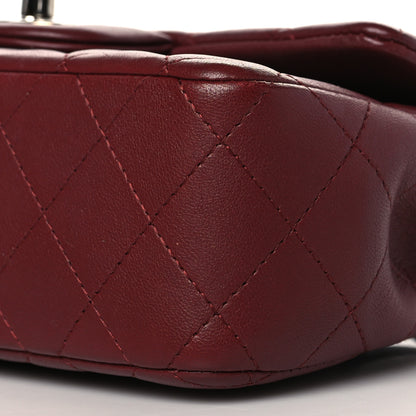 Chanel Lambskin Quilted Mini Rectangular Flap Burgundy 9 of 9