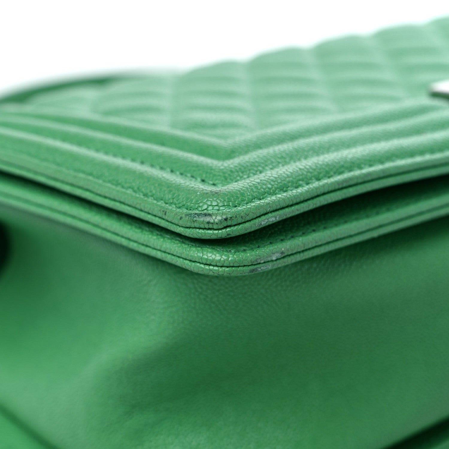 Chanel Caviar Quilted Medium Boy Flap Green 8 of 14