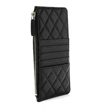Chanel Lambskin Quilted Egyptian Amulet Classic Flat Wallet Pouch Black 3 of 7