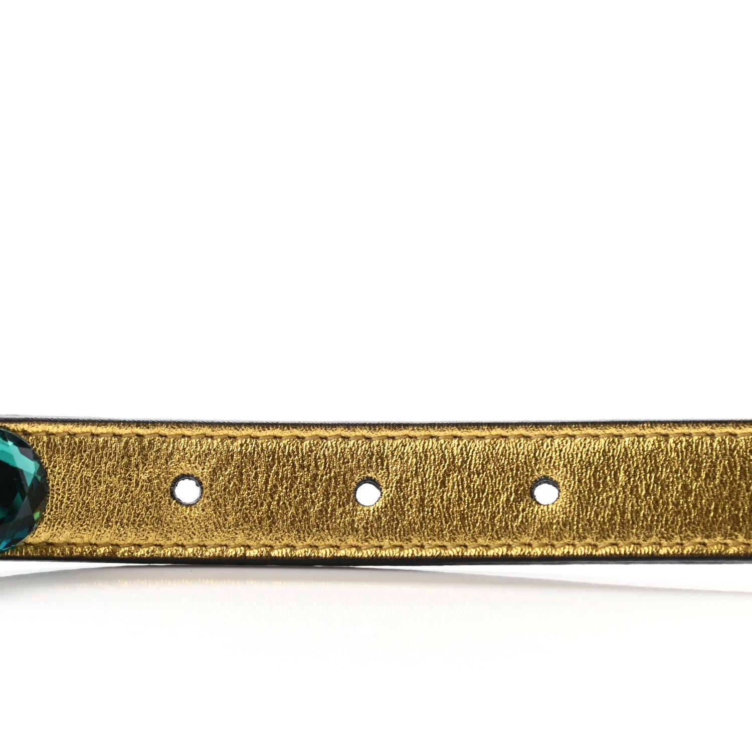 Gucci Calfskin Crystal Embellished Double G Belt 95 38 Gold 3 of 5