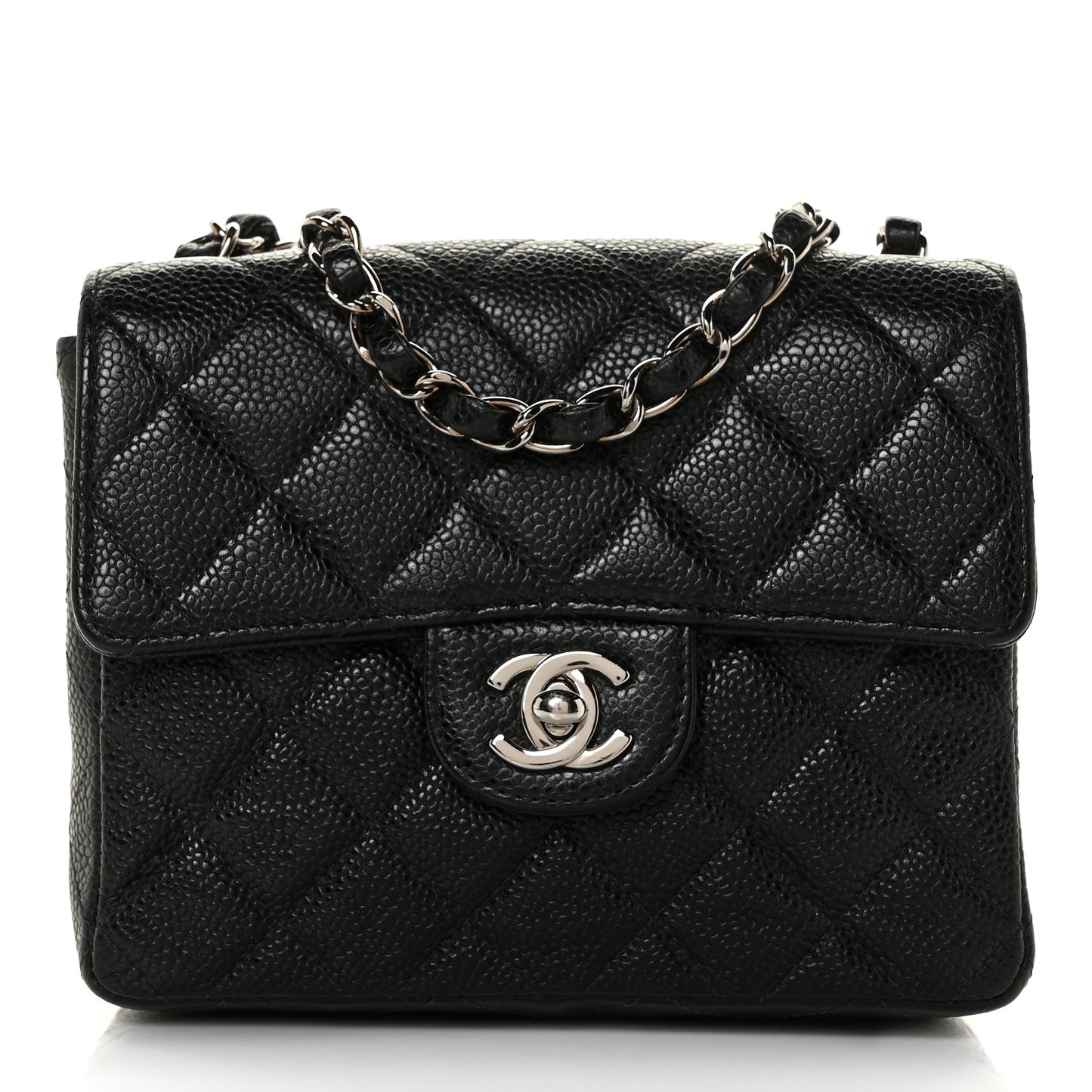 Caviar Quilted Mini Square Flap Black